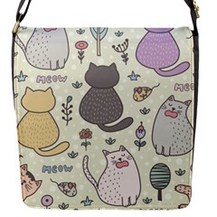 Funny Cartoon Cats Seamless Pattern  Flap Closure Messenger Bag (s) by Vaneshart