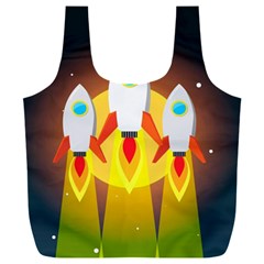 Rocket Take Off Missiles Cosmos Full Print Recycle Bag (xxl) by Wegoenart