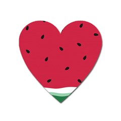 Minimalist Summer Watermelon Wallpaper Heart Magnet by Nexatart