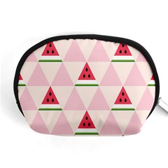 Seamless Pattern Watermelon Slices Geometric Style Accessory Pouch (medium) by Nexatart