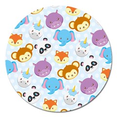 Animal Faces Collection Magnet 5  (round) by Nexatart