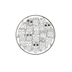 Circle Shape Pattern With Cute Owls Coloring Book Hat Clip Ball Marker by Nexatart