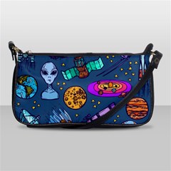 Space Sketch Set Colored Shoulder Clutch Bag by Nexatart