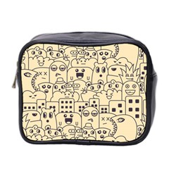 Seamless Pattern With Cute Monster Doodle Mini Toiletries Bag (two Sides)