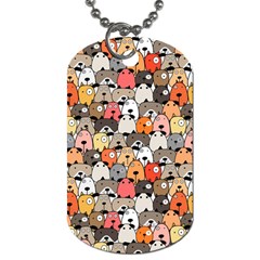 Cute Dog Seamless Pattern Background Dog Tag (one Side) by Nexatart