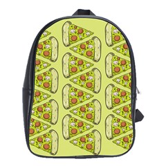 Pizza Fast Food Pattern Seamles Design Background School Bag (large) by Vaneshart