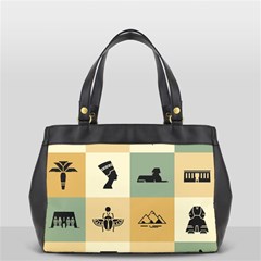 Egyptian Flat Style Icons Oversize Office Handbag (2 Sides) by Wegoenart