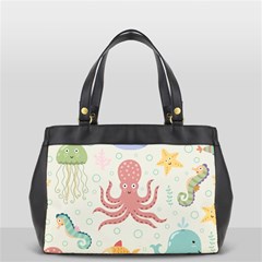 Underwater Seamless Pattern Light Background Funny Oversize Office Handbag (2 Sides) by Wegoenart