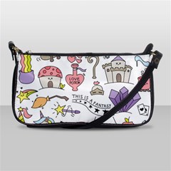 Fantasy Things Doodle Style Vector Illustration Shoulder Clutch Bag by Wegoenart