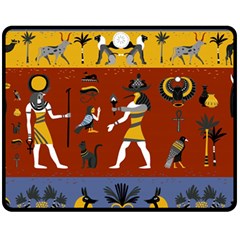 Ancient Egyptian Religion Seamless Pattern Fleece Blanket (medium)  by Wegoenart