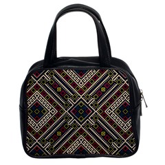 Zentangle Style Geometric Ornament Pattern Classic Handbag (two Sides) by Wegoenart