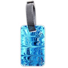 Blue Waves Luggage Tag (two Sides) by Sparkle