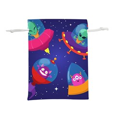 Cartoon Funny Aliens With Ufo Duck Starry Sky Set Lightweight Drawstring Pouch (l) by Vaneshart