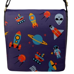 Space Seamless Pattern Flap Closure Messenger Bag (s) by Vaneshart