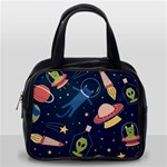 Seamless Pattern With Funny Aliens Cat Galaxy Classic Handbag (One Side) Front