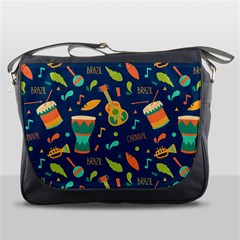 Brazil Musical Instruments Seamless Carnival Pattern Messenger Bag by Vaneshart