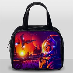 Far Future Human Colonization Classic Handbag (one Side) by Vaneshart