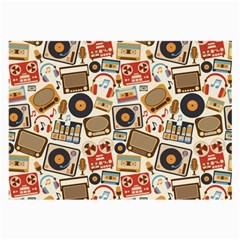 Music Retro Seamless Pattern Large Glasses Cloth (2 Sides) by Vaneshart