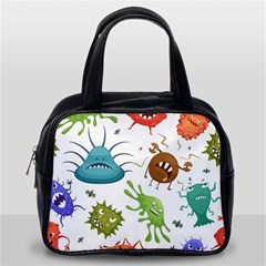 Dangerous Streptococcus Lactobacillus Staphylococcus Others Microbes Cartoon Style Vector Seamless Classic Handbag (one Side) by Vaneshart