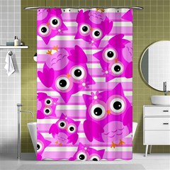 Pink Owl Pattern Background Shower Curtain 48  X 72  (small)  by Vaneshart