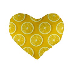 Lemon Fruits Slice Seamless Pattern Standard 16  Premium Heart Shape Cushions by Vaneshart