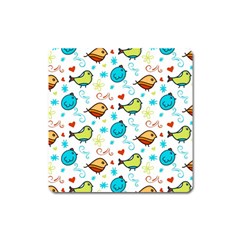 Birds Pattern Design Square Magnet by Vaneshart