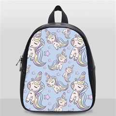 Pattern With Cute Unicorns School Bag (small) by Vaneshart