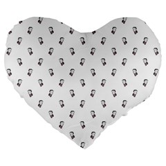 Children With Backpack Cartoon Drawing Print Pattern Large 19  Premium Flano Heart Shape Cushions by dflcprintsclothing