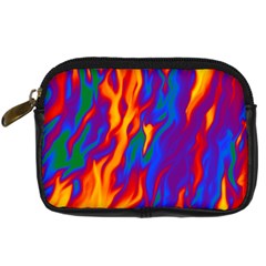 Gay Pride Abstract Smokey Shapes Digital Camera Leather Case by VernenInk