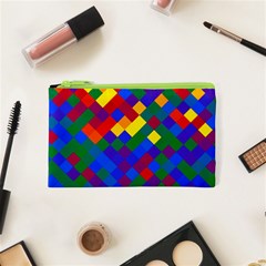 Gay Pride Diagonal Pixels Design Cosmetic Bag (xs) by VernenInk