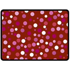 Lesbian Pride Flag Scattered Polka Dots Fleece Blanket (large)  by VernenInk