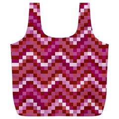 Lesbian Pride Pixellated Zigzag Stripes Full Print Recycle Bag (xl) by VernenInk