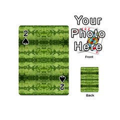 Watermelon Pattern, Fruit Skin In Green Colors Playing Cards 54 Designs (mini) by Casemiro