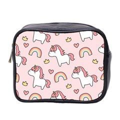 Cute Unicorn Rainbow Seamless Pattern Background Mini Toiletries Bag (two Sides) by Vaneshart