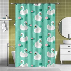 Elegant-swan-seamless-pattern Shower Curtain 48  X 72  (small)  by Vaneshart