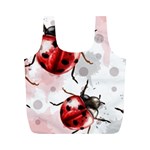 Ladybugs-pattern-texture-watercolor Full Print Recycle Bag (M) Front