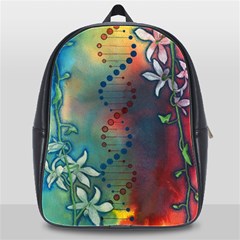 Flower Dna School Bag (xl) by RobLilly