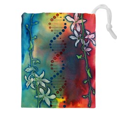 Flower Dna Drawstring Pouch (4xl) by RobLilly