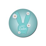 Easter Bunny Cutout Background 2402 Rubber Round Coaster (4 pack)  Front