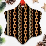 Gold chain jewelry seamless pattern Snowflake Ornament (Two Sides) Front