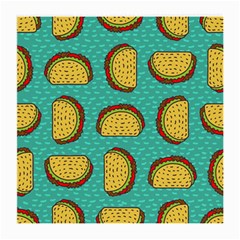 Taco Drawing Background Mexican Fast Food Pattern Medium Glasses Cloth (2 Sides) by BangZart