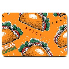 Seamless Pattern With Taco Large Doormat  by BangZart