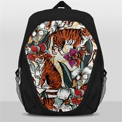 Natural Seamless Pattern With Tiger Blooming Orchid Backpack Bag by BangZart