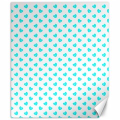 White Light Blue Hearts Pattern, Pastel Sky Blue Color Canvas 20  X 24  by Casemiro