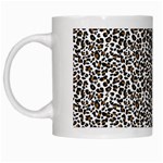 Leopard spots pattern, geometric dots, animal fur print White Mugs Left