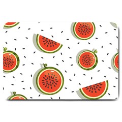 Seamless-background-pattern-with-watermelon-slices Large Doormat  by BangZart