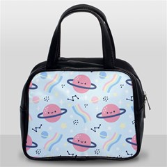 Cute Planet Space Seamless Pattern Background Classic Handbag (two Sides) by BangZart