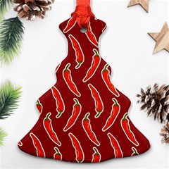 Chili Pattern Red Christmas Tree Ornament (two Sides) by BangZart