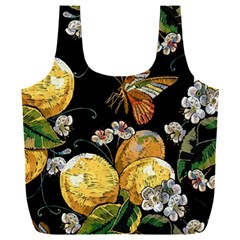 Embroidery Blossoming Lemons Butterfly Seamless Pattern Full Print Recycle Bag (xxxl) by BangZart