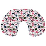 Adorable seamless cat head pattern01 Travel Neck Pillow Front